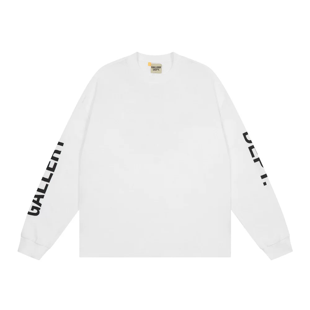 Gallery Dept letter printed logo high street trendy waffle grid long sleeved T-shirt autumn loose base shirt