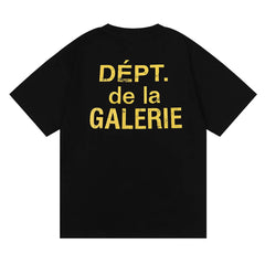 GALLERY DEPT rear cracked LOGO letter printed T-shirt summer loose casual men and women round neck short sleeves trendy