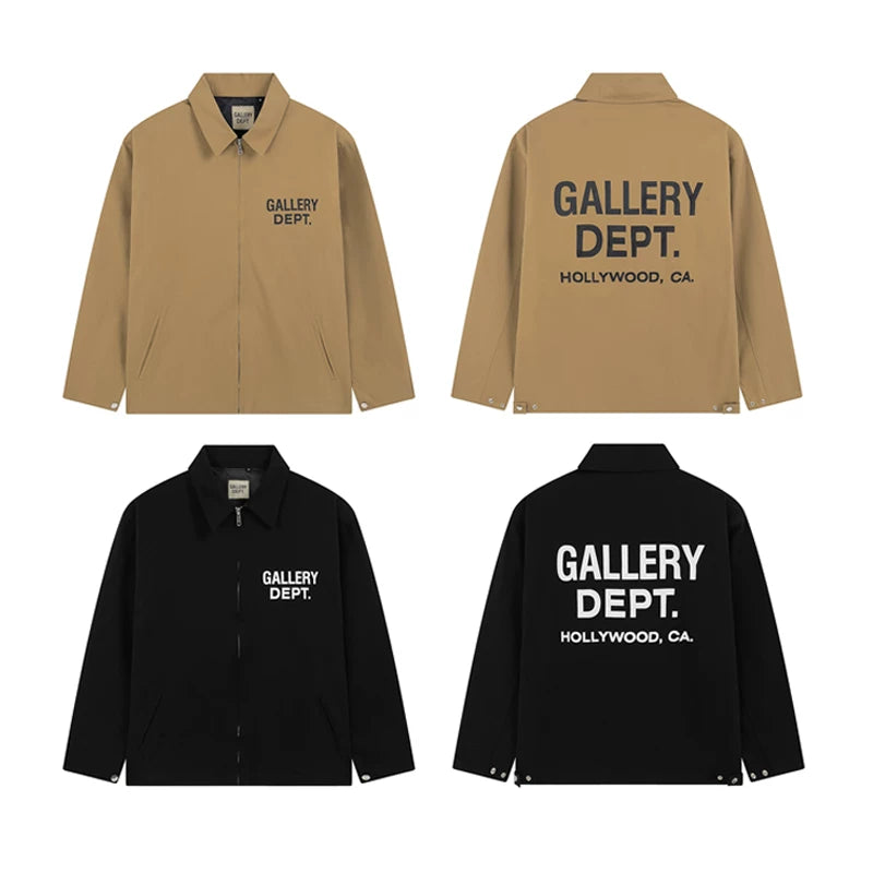 GALLERY DEPT Basic Edition Letter LOGO Printed Coach Jacket Spring and Autumn Thin Edition Men's and Women's Zipper Jacket Trendy