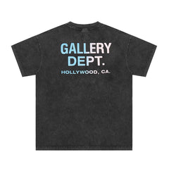 GALLERY DEPT High Street Washed Vintage Colorful Letter Printed Short Sleeve Loose BF Trend Brand Bottom T-shirt