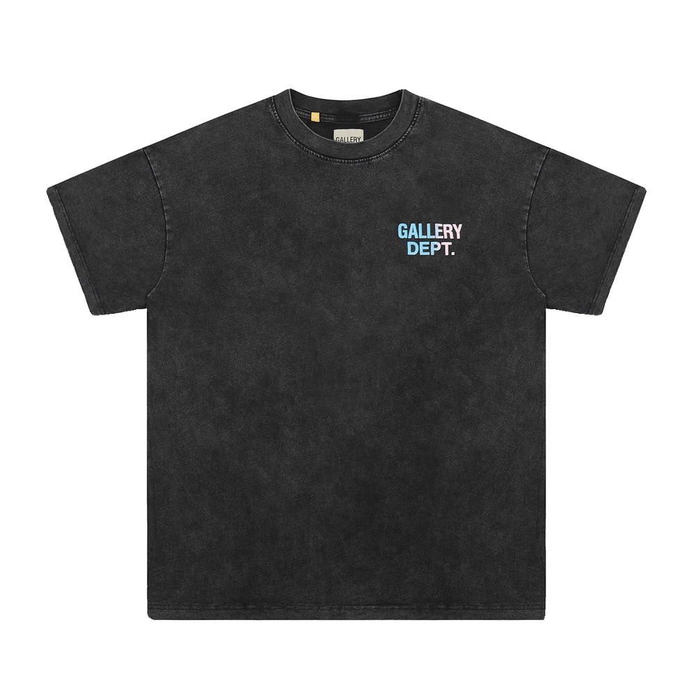 GALLERY DEPT High Street Washed Vintage Colorful Letter Printed Short Sleeve Loose BF Trend Brand Bottom T-shirt