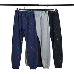 Gallery Dept Ink Splashing Graffiti Thin Pants High Street Trendy Brand Pure Cotton Casual Pants Men's and Women's Foot binding Sports Pants