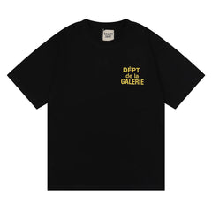 GALLERY DEPT rear cracked LOGO letter printed T-shirt summer loose casual men and women round neck short sleeves trendy