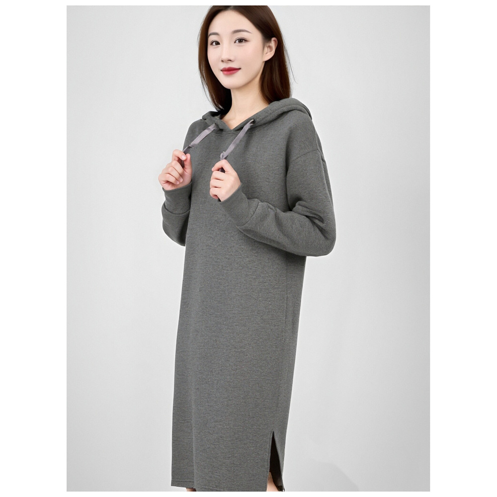 Alife\u0026Kikin/Alef\u0026Kiki Foreign Trade Medium and Long Hooded Hoodie Women's Casual Loose Thin Velvet Hoodie