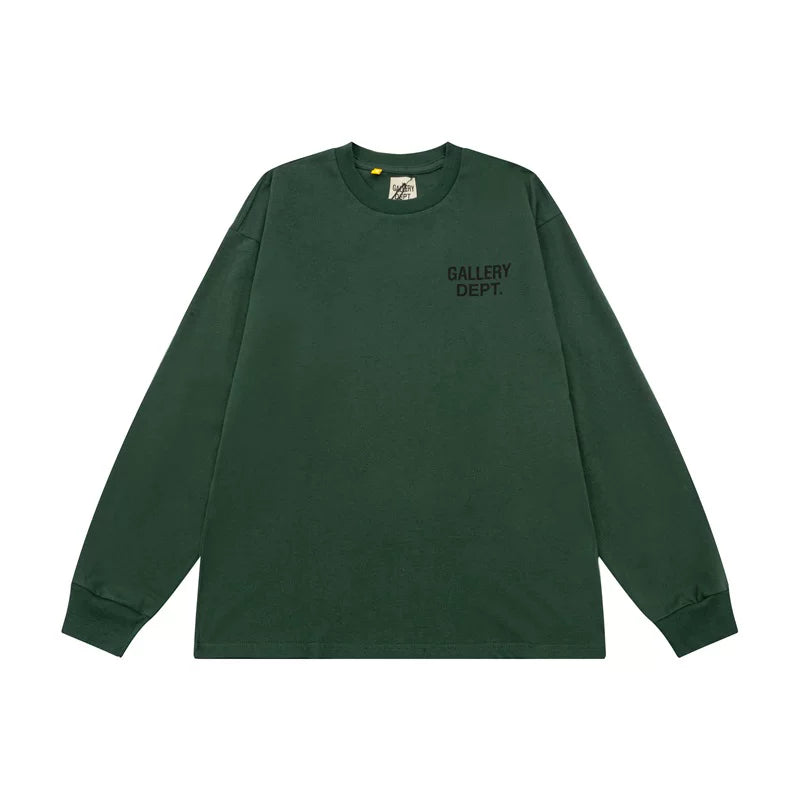 GALLERY DEPT High Street Trendy Brand Pure Cotton Loose Long Sleeve T-shirt with Letter Printing Spring and Autumn Bottom Shirt Top