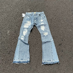 Gallery Dept Ink Splash Damage Repair Program Splicing Micro Horn Jeans American style ripped street hip-hop pants