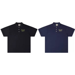 Gallery Depot Classic Basic Letter LOGO Slogan Printed Polo Shirt Men's and Women's Loose Short sleeved T-shirt
