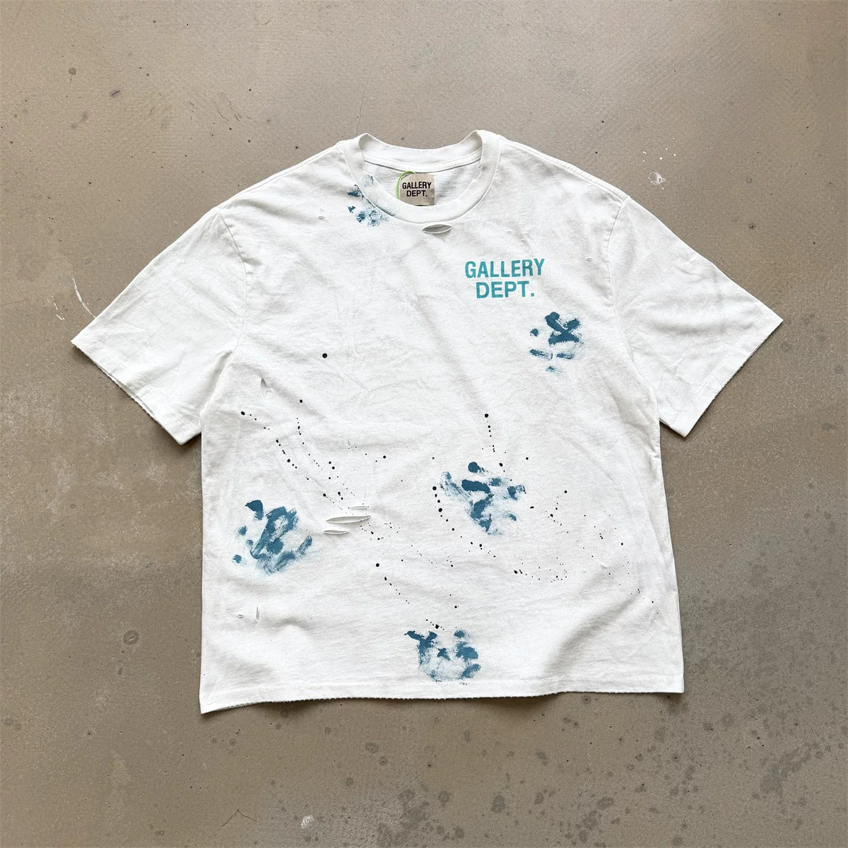 GALLERY DEPT California limited edition street splatter graffiti T-shirt loose distressed short sleeved trend