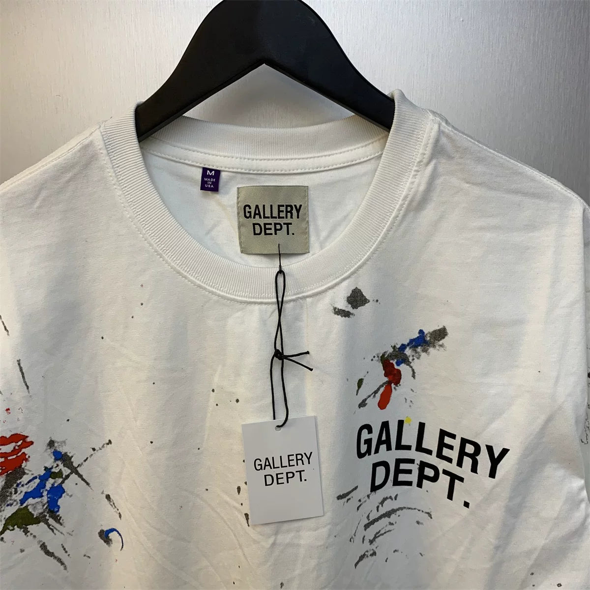 Gallery Depot PAINT SHOP SOUVENIR TEE New Ink Splash Printed Cotton Short sleeved T-shirt