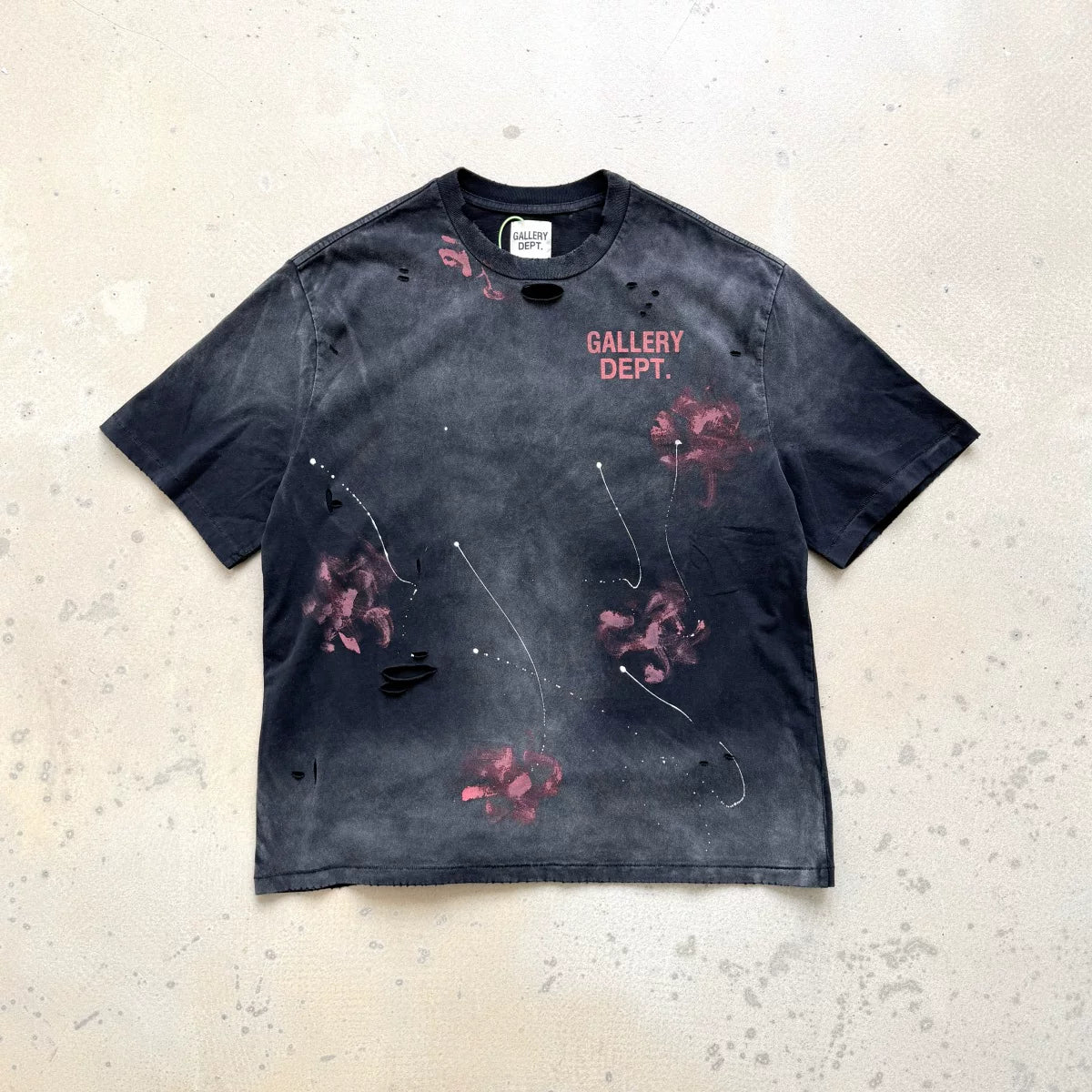 GALLERY DEPT California limited edition street splatter graffiti T-shirt loose distressed short sleeved trend