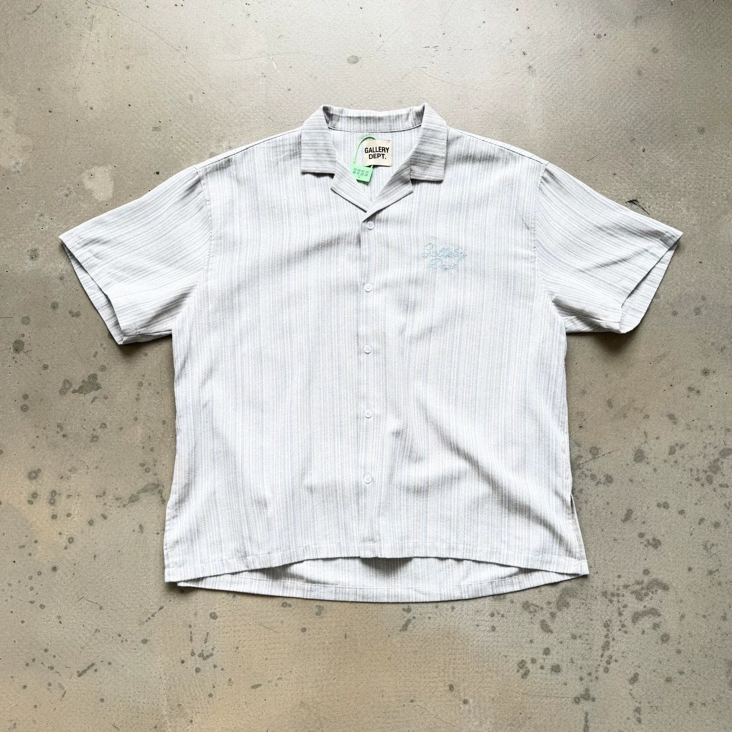 GALLERY DEPT American retro Cuban collar short sleeved shirt loose striped embroidered lazy style versatile shirt
