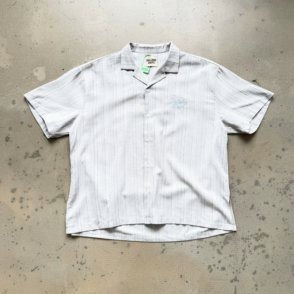 GALLERY DEPT American retro Cuban collar short sleeved shirt loose striped embroidered lazy style versatile shirt