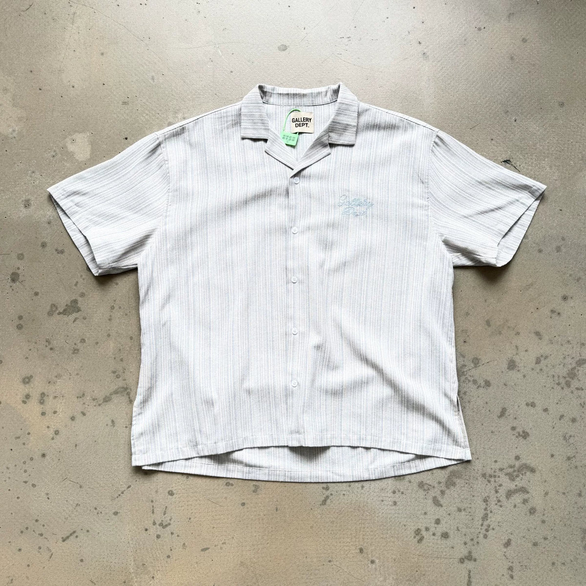 GALLERY DEPT American retro Cuban collar short sleeved shirt loose striped embroidered lazy style versatile shirt