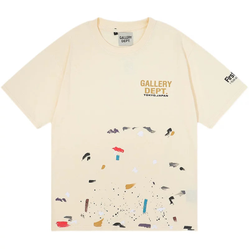 GALLERY DEPT TOKYO JAPAN Inkjet Printed T-shirt Summer Loose Casual Men and Women Couple Short Sleeves