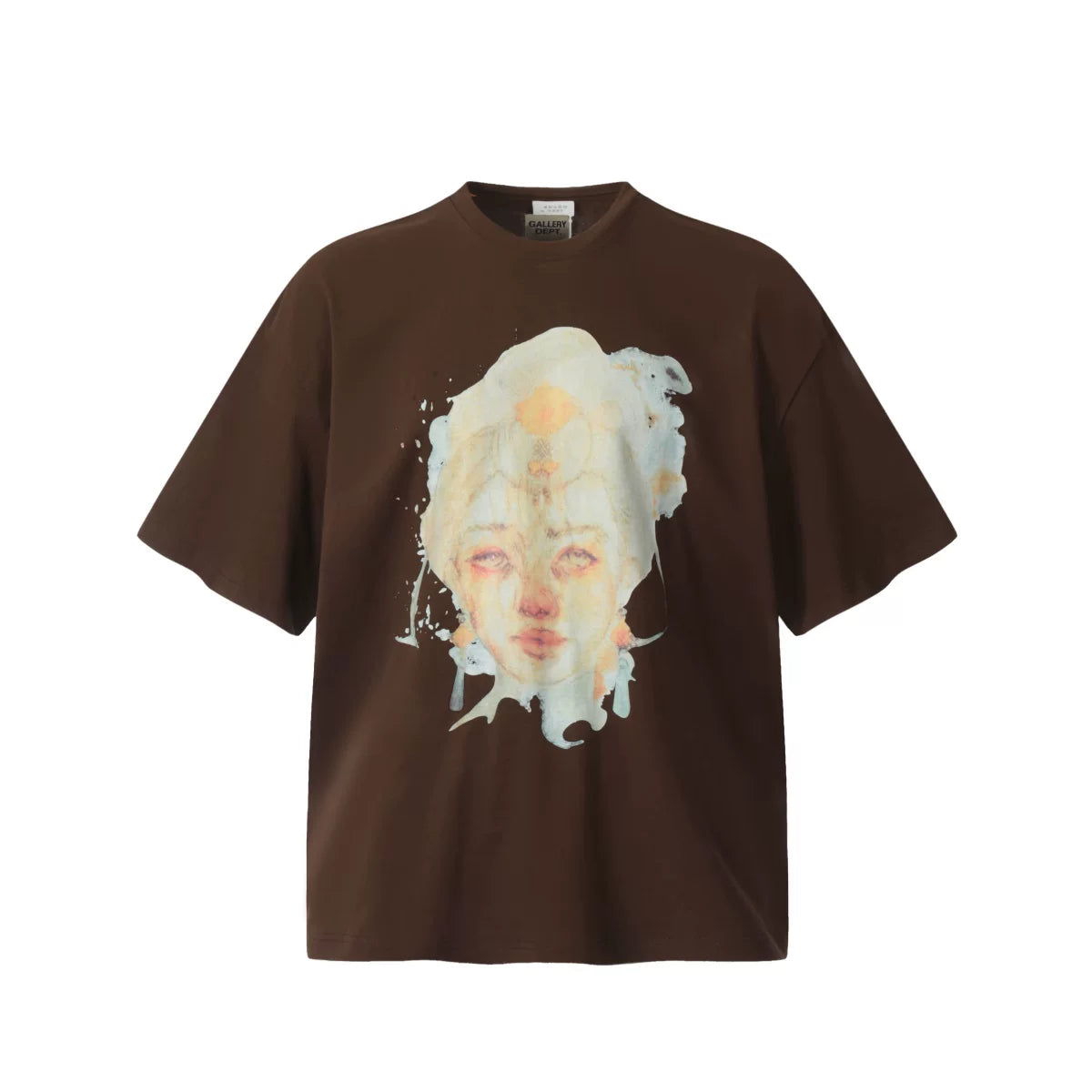 GALLERY DEPT Retro T-shirt Summer Pure Cotton Short Sleeve Vintage Portrait Printed High Street Trendy Brand Round Neck Shirt
