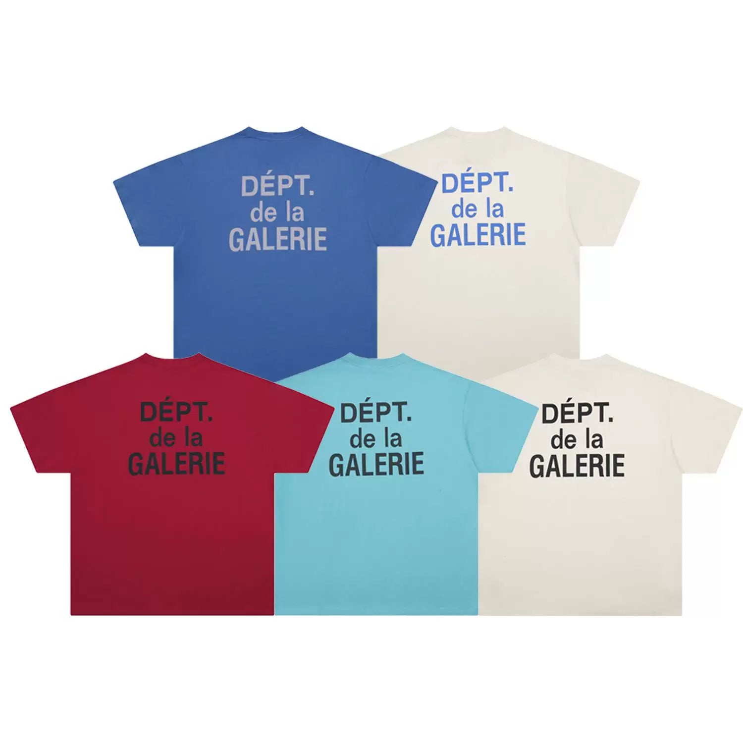 GALLERY DEPT Classic New Color Scheme French Letter LOGO Slogan Pure Cotton Round Neck Men's and Women's Short sleeved T-shirt