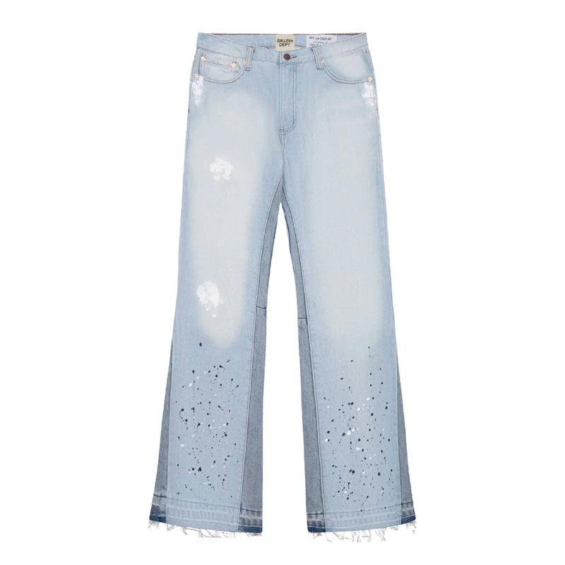 Gallery Dept basic washed flared jeans for men and women high street casual trousers