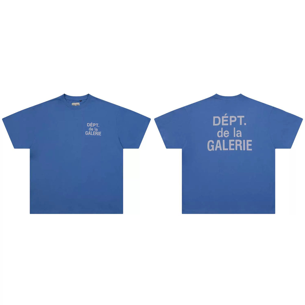 GALLERY DEPT Classic New Color Scheme French Letter LOGO Slogan Pure Cotton Round Neck Men's and Women's Short sleeved T-shirt