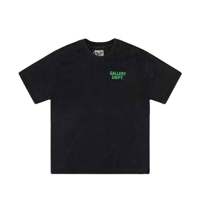 GALLERY DEPT Retro Washed Vintage Letter Printed T-shirt Summer Men's and Women's Loose Street Trendy Brand Short Sleeve