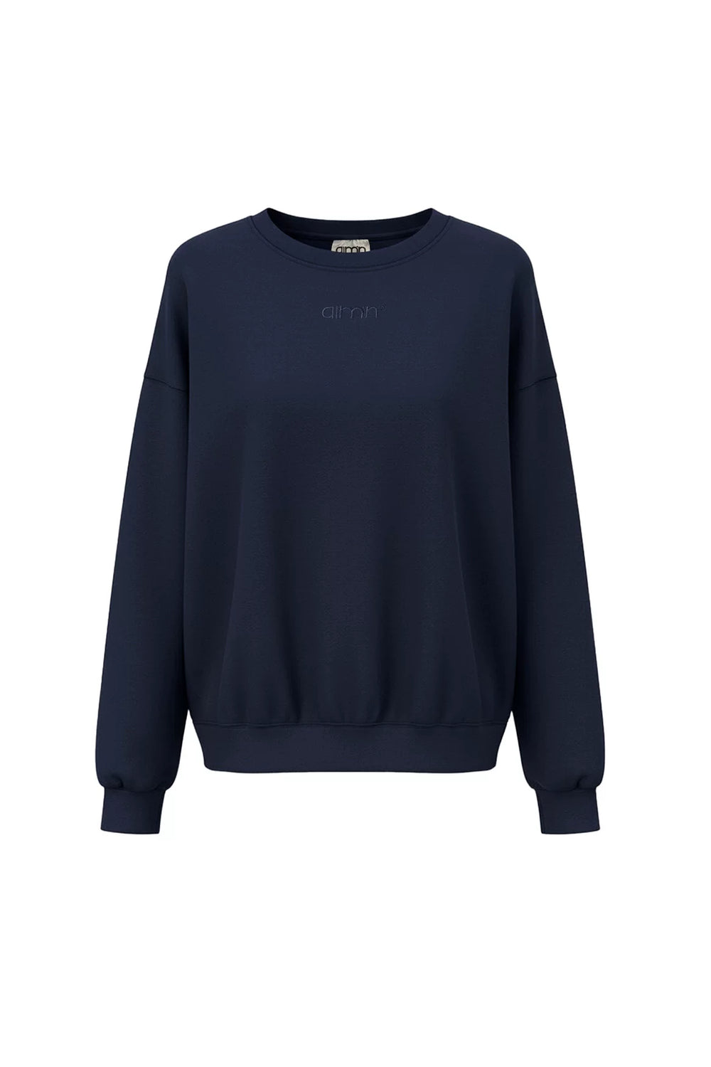 Aimn round neck sports hoodie for women, moisture absorbing and breathable, loose shoulder, lazy style, sports and fitness long sleeved pullover