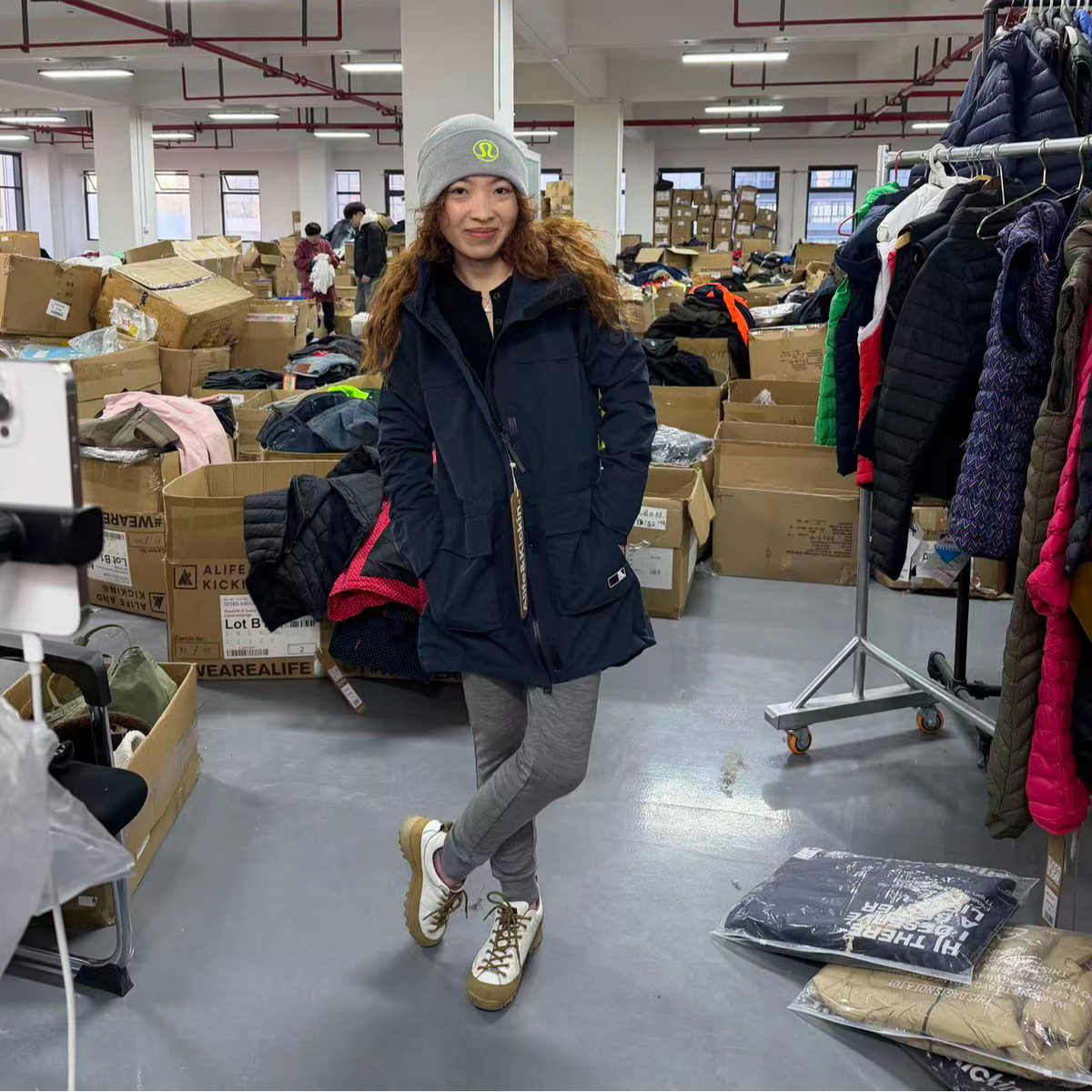 Alife\u0026Kickin Hooded Pike Jacket Women's Spring and Autumn Outdoor Windproof Waist Mid length Casual Jacket