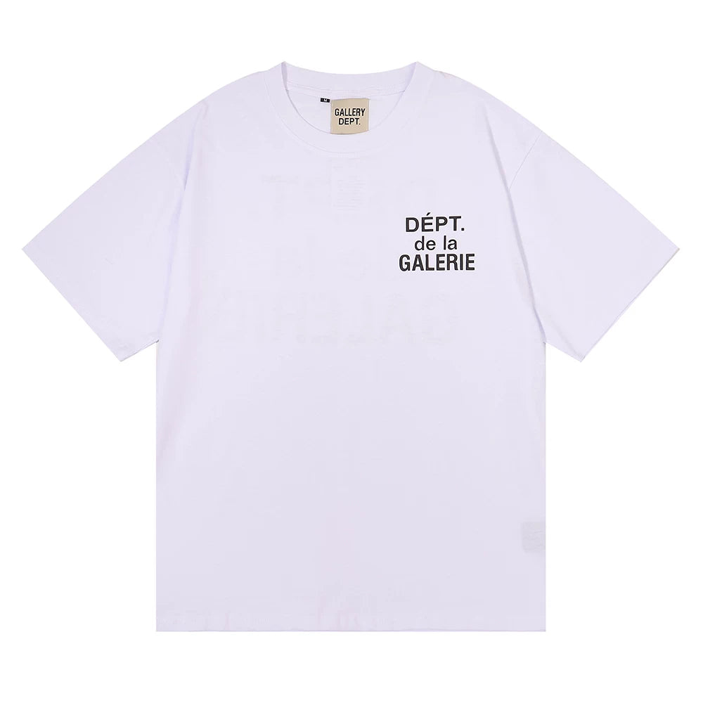 GALLERY DEPT rear cracked LOGO letter printed T-shirt summer loose casual men and women round neck short sleeves trendy