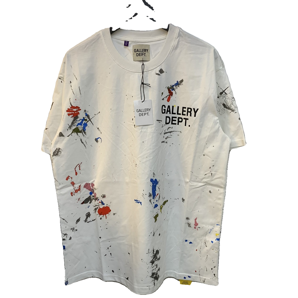 Gallery Depot PAINT SHOP SOUVENIR TEE New Ink Splash Printed Cotton Short sleeved T-shirt