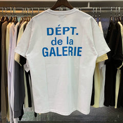 GALLERY DEPT Letter Printed T-shirt 2023 Summer Trendy Brand Short Sleeve Youth Cotton Loose Top