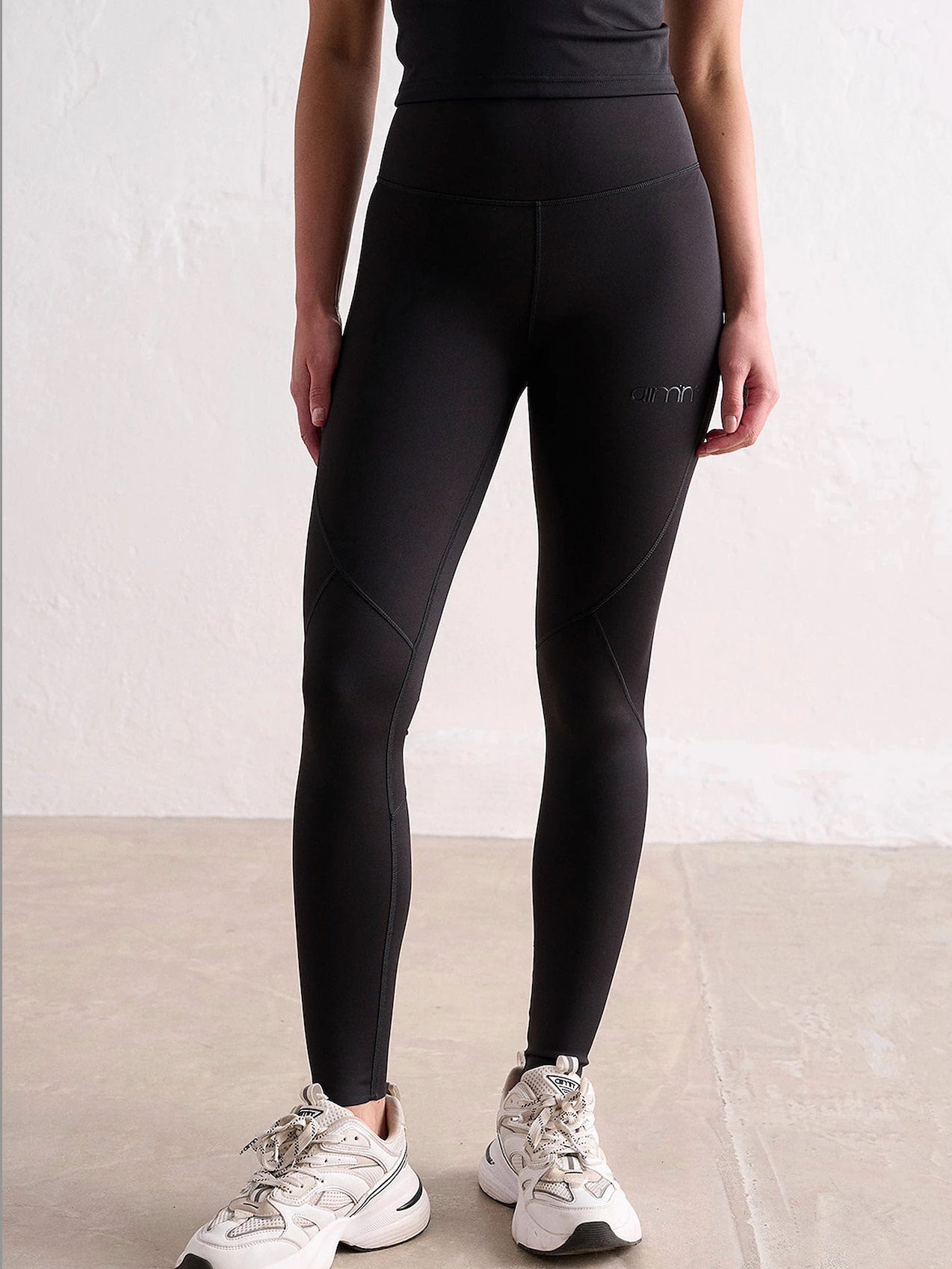 Swedish AIMN Women's High Waist Yoga Pants, Elastic Compression, Hip Lifting, Tight Fit, Running, Fitness, Leggings