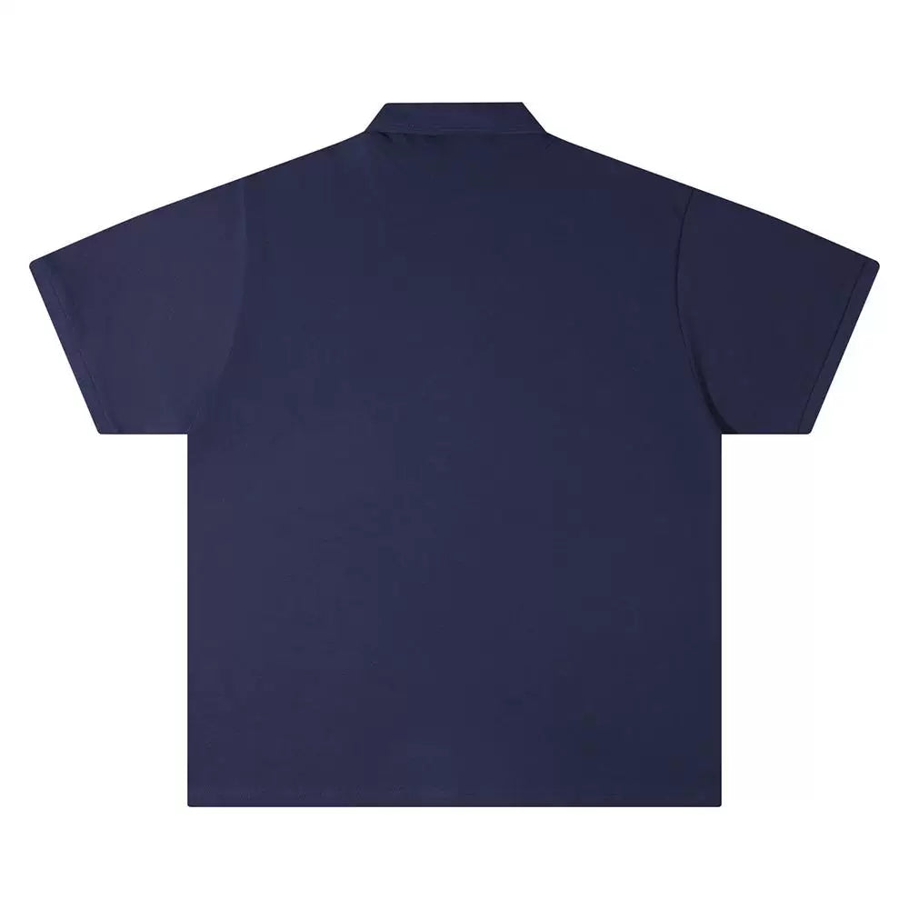 Gallery Depot Classic Basic Letter LOGO Slogan Printed Polo Shirt Men's and Women's Loose Short sleeved T-shirt