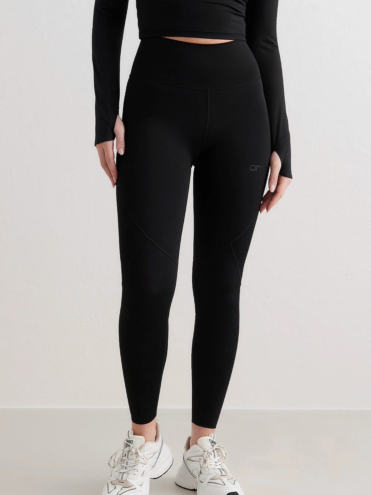 Swedish AIMN Women's High Waist Yoga Pants, Elastic Compression, Hip Lifting, Tight Fit, Running, Fitness, Leggings