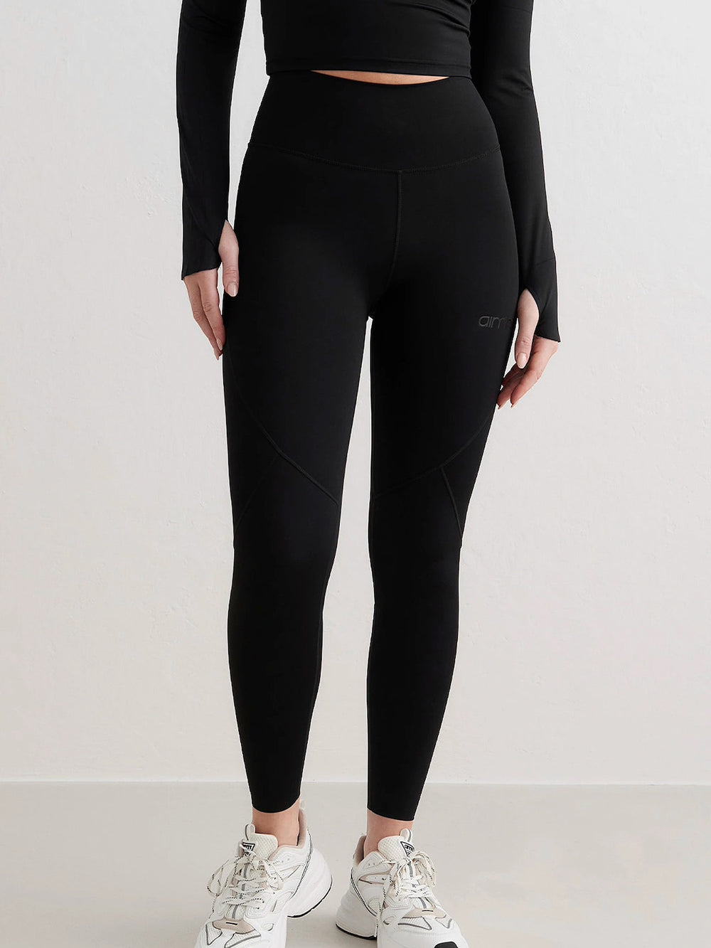 Swedish AIMN Women's High Waist Yoga Pants, Elastic Compression, Hip Lifting, Tight Fit, Running, Fitness, Leggings