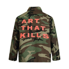 Gallery Depot autumn new letter logo printed coach jacket workwear camouflage men's zipper jacket
