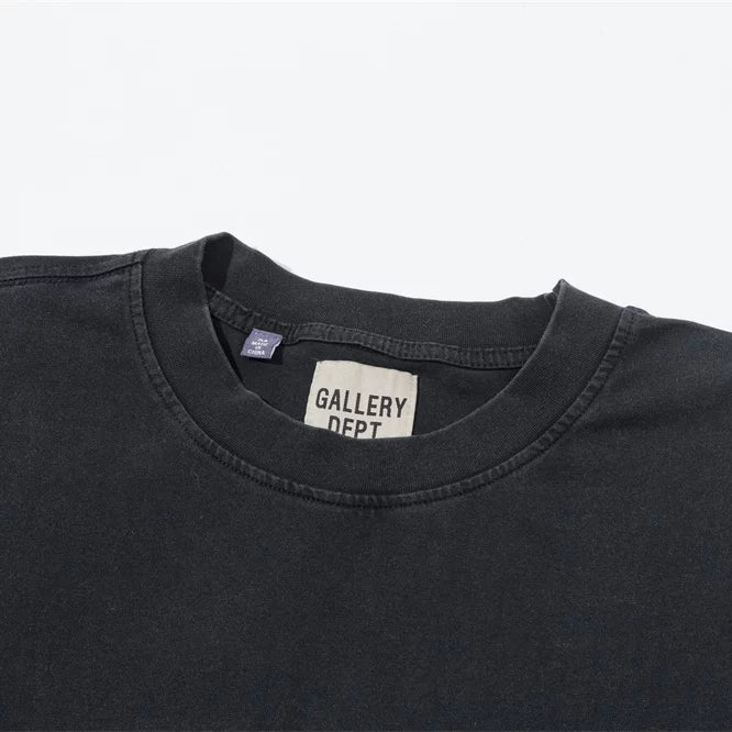 Gallery Depot American High Street Letter Printed Loose Hip Hop Men's and Women's Loose Vintage Short sleeved T-shirt Trendy