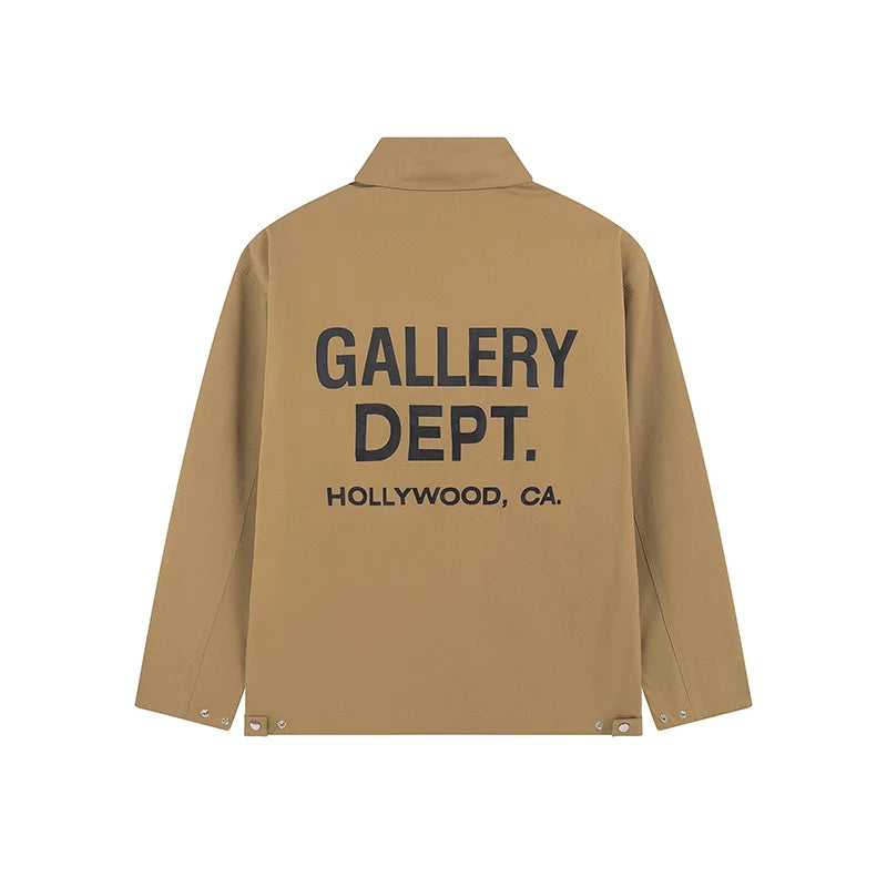 GALLERY DEPT Basic Edition Letter LOGO Printed Coach Jacket Spring and Autumn Thin Edition Men's and Women's Zipper Jacket Trendy