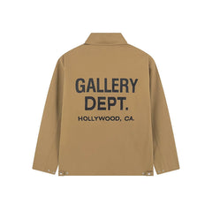 GALLERY DEPT Basic Edition Letter LOGO Printed Coach Jacket Spring and Autumn Thin Edition Men's and Women's Zipper Jacket Trendy