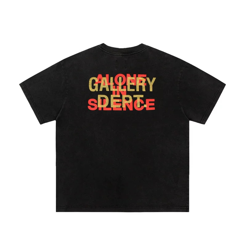 GALLERY DEPT Retro T-shirt Summer Pure Cotton Short Sleeve Vintage Portrait Printed High Street Trendy Brand Round Neck Shirt