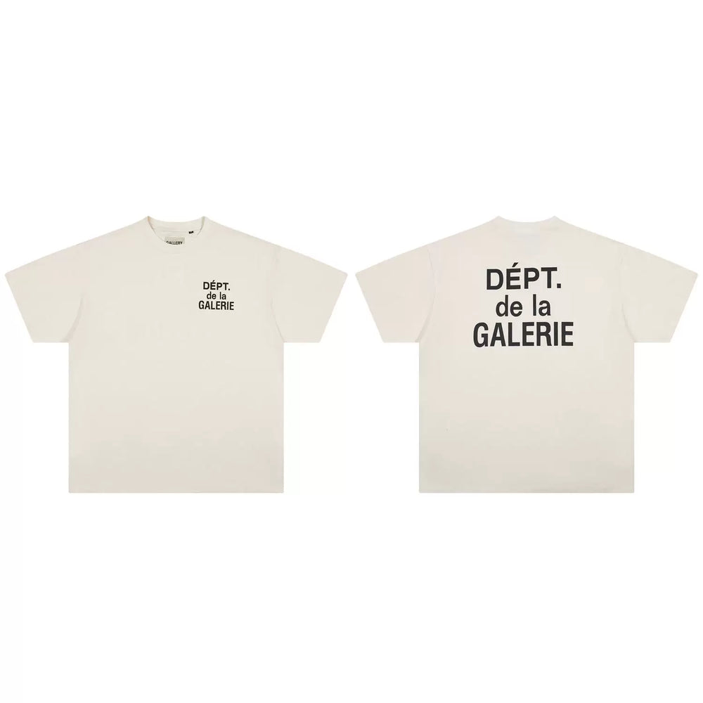 GALLERY DEPT Classic New Color Scheme French Letter LOGO Slogan Pure Cotton Round Neck Men's and Women's Short sleeved T-shirt