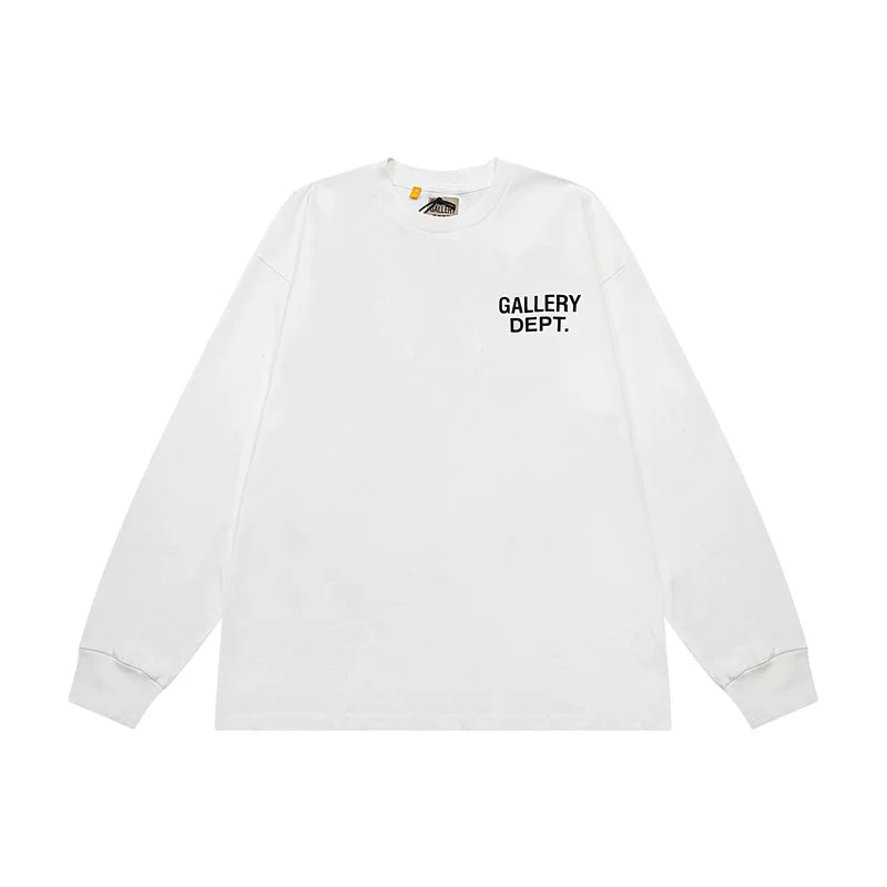 GALLERY DEPT High Street Trendy Brand Pure Cotton Loose Long Sleeve T-shirt with Letter Printing Spring and Autumn Bottom Shirt Top