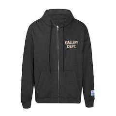 Gallery Depot Autumn Letter Logo Slogan Printed Zipper Jacket Cotton Casual Loose Hoodie