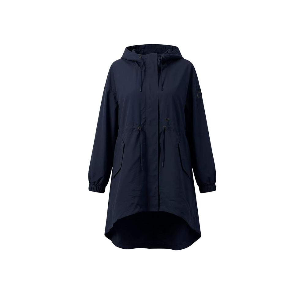 ALIFE\u0026KICKIN/Alef\u0026Kiki hooded drawstring waist cinching parka jacket for women, mid length windbreaker