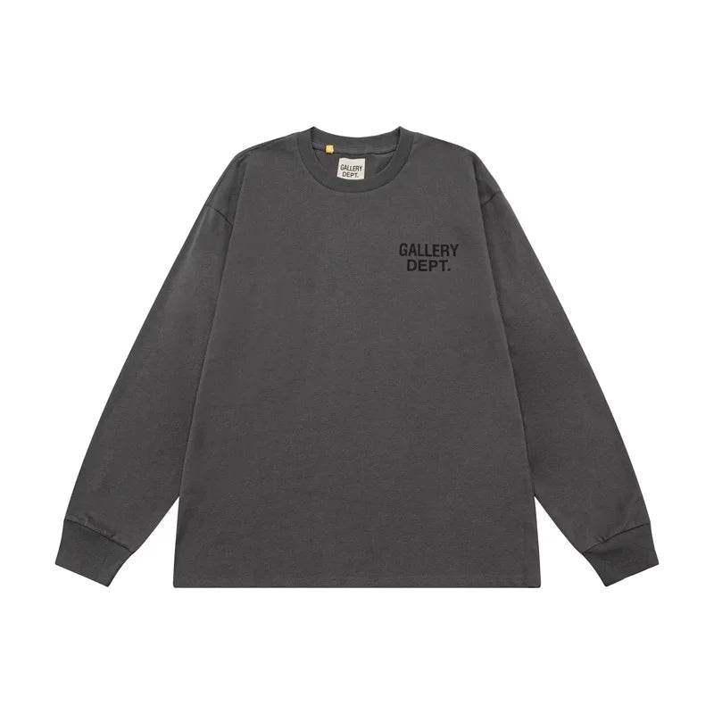 GALLERY DEPT High Street Trendy Brand Pure Cotton Loose Long Sleeve T-shirt with Letter Printing Spring and Autumn Bottom Shirt Top