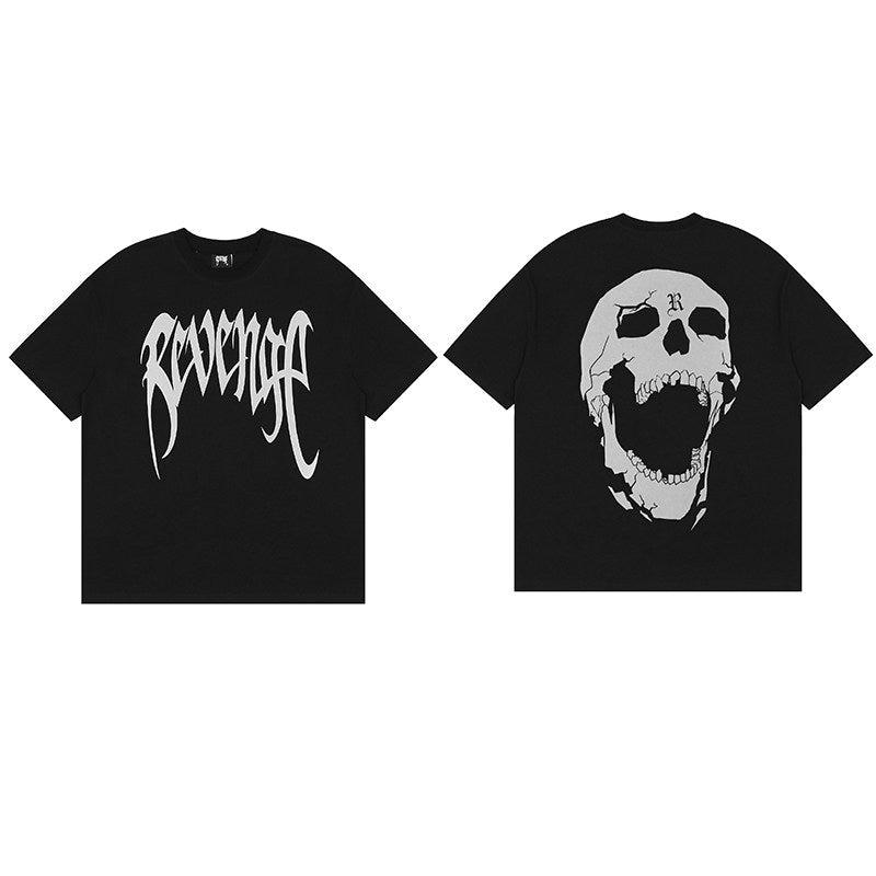REVENGE Cracked Skull Graphic T-Shirt