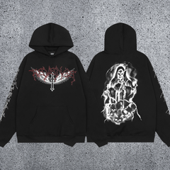 REVENGE Reaper Cross Graphic Fleece Hoodie