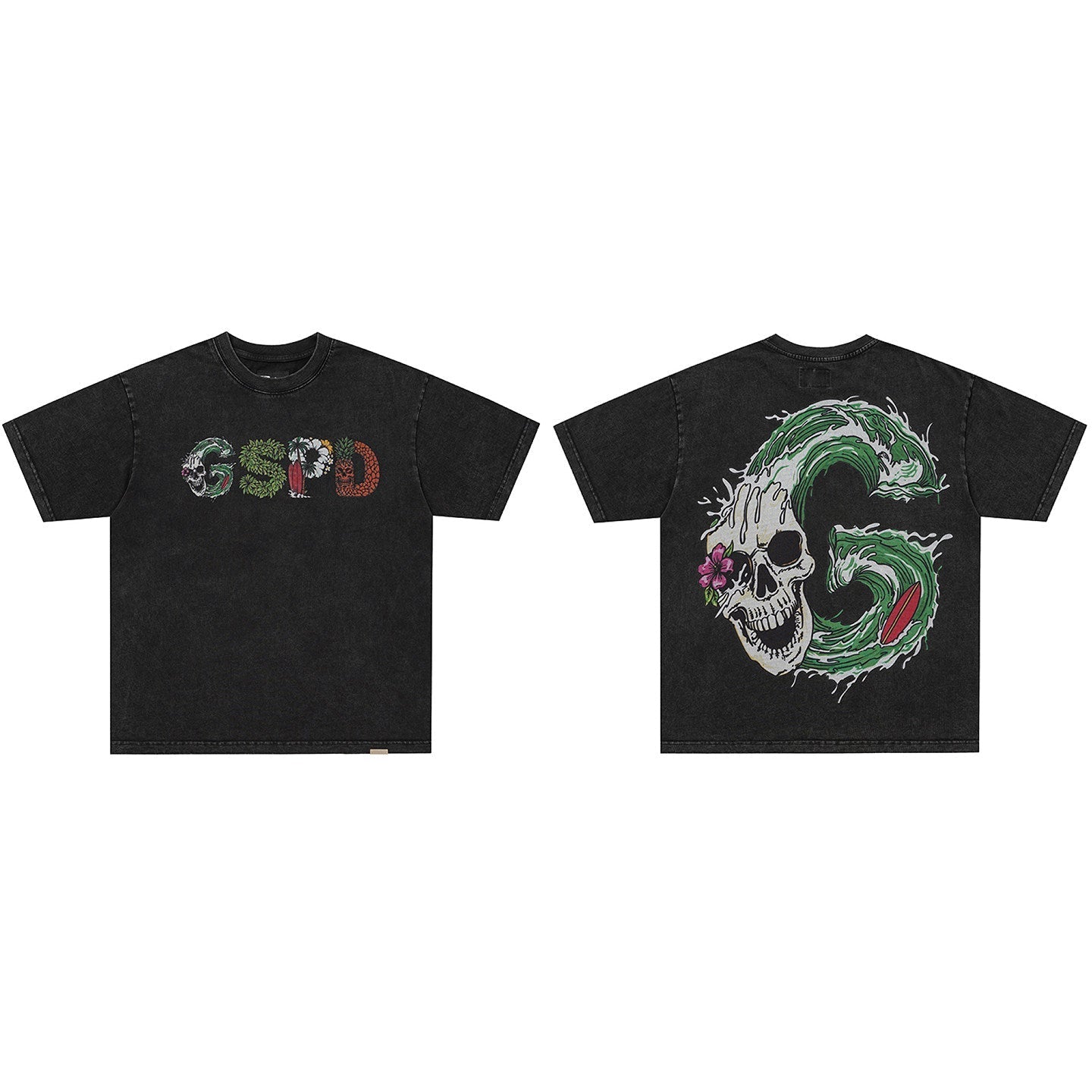GodSpeed GSPD Surf Skull Washed T-Shirt