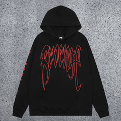 REVENGE Red Outline Graphic Pullover Hoodie