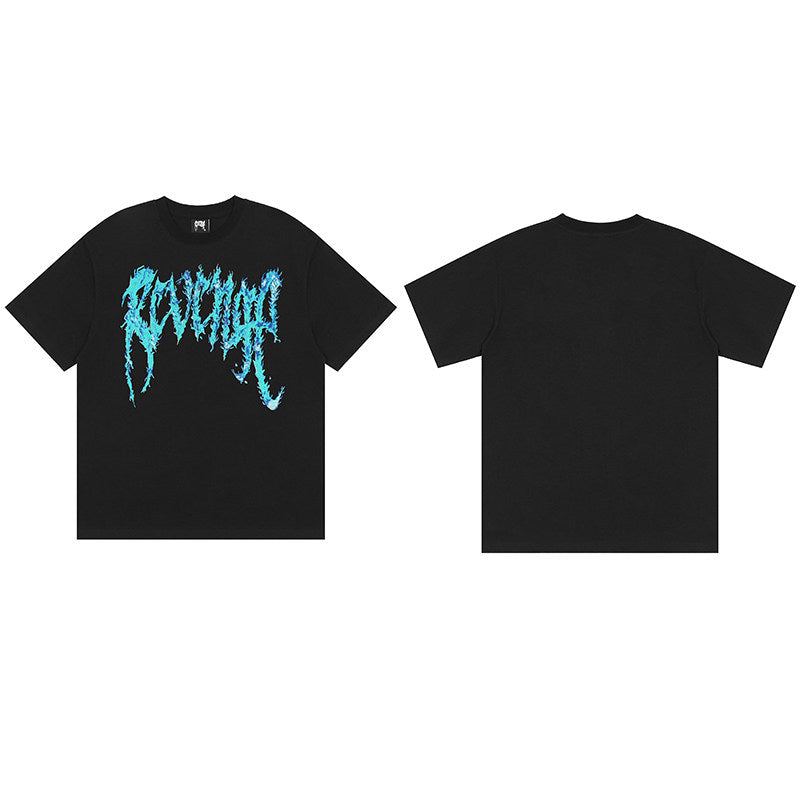 REVENGE Blue Gothic Logo T-Shirt