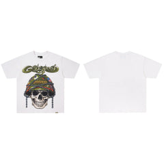 GodSpeed White Skull Helmet Graphic T-Shirt