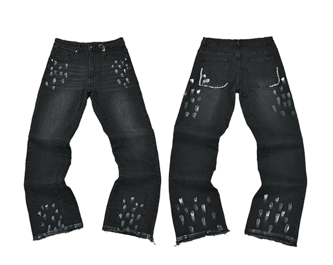 Gallery Dept. Black Painted Flare Denim