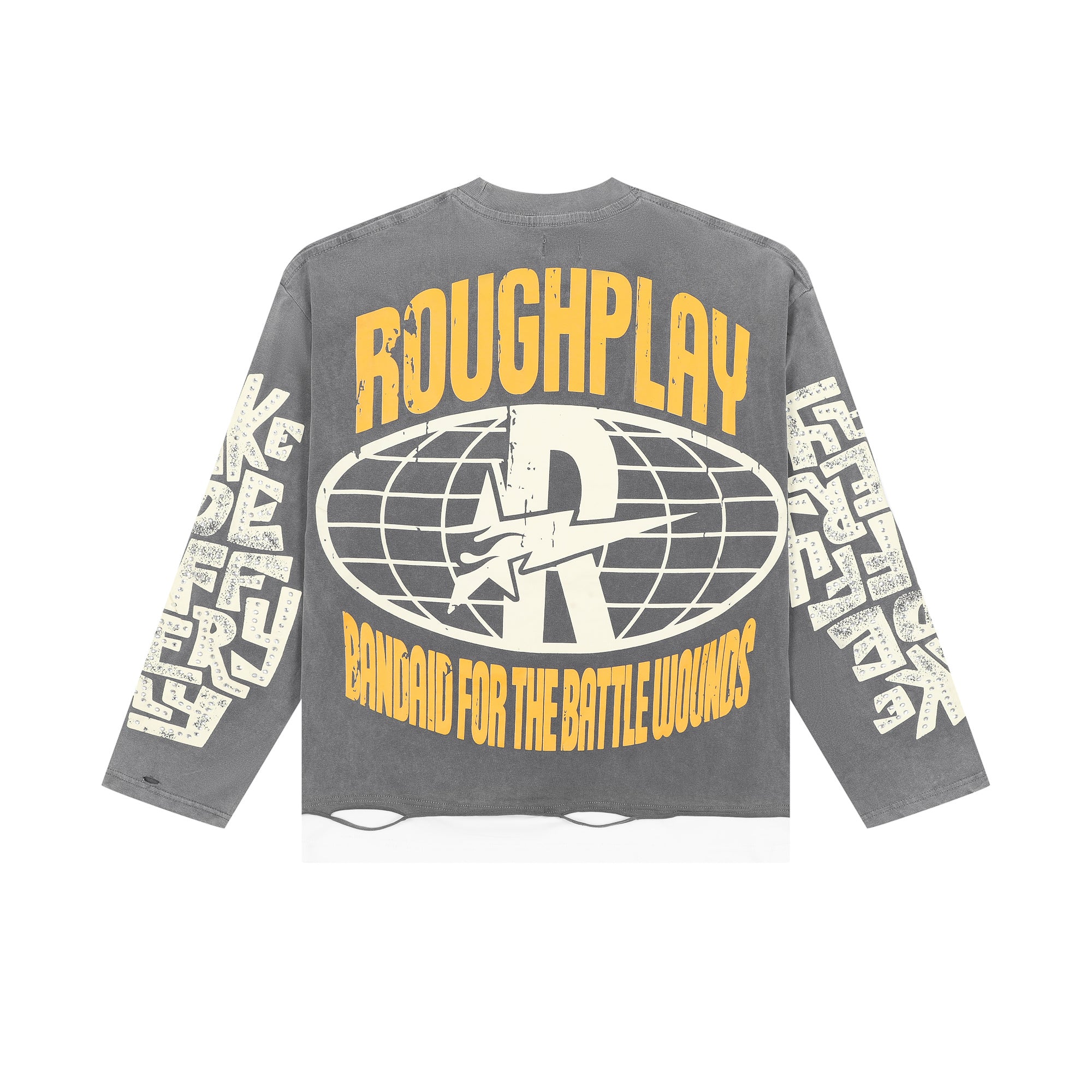 RoughPlay Skeleton Eyeball Graphic Distressed Long Sleeve Tee